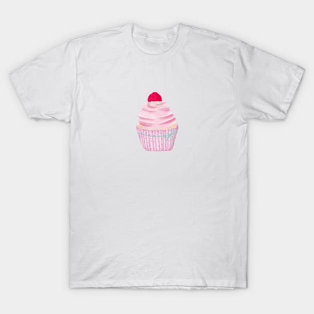 Cupcake with raspberry T-Shirt by CalliLetters